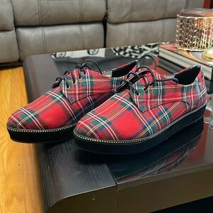 New Tartan Platform shoes.